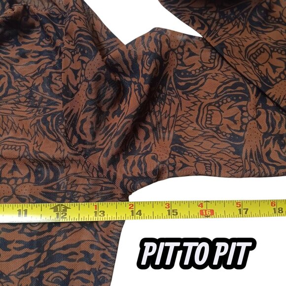 Ed Hardy Crop Top & Ruched Drawstring Co-ord Set Size Small Tiger Print NWT - Picture 11 of 13